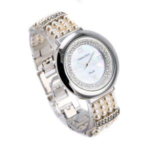 Charles Delon Casual Style Silver/Pearl Watch